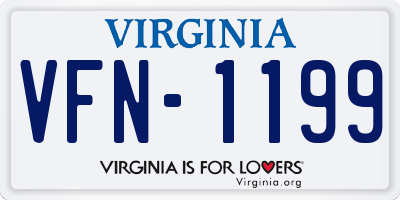 VA license plate VFN1199