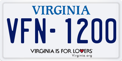 VA license plate VFN1200