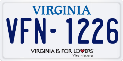 VA license plate VFN1226