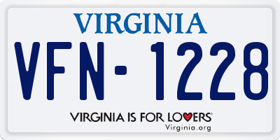 VA license plate VFN1228
