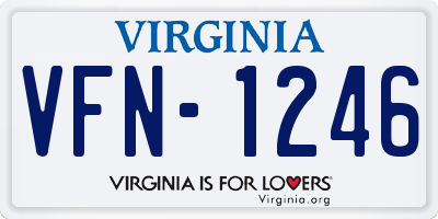 VA license plate VFN1246