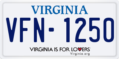 VA license plate VFN1250