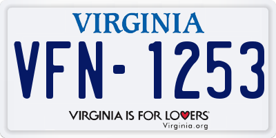 VA license plate VFN1253