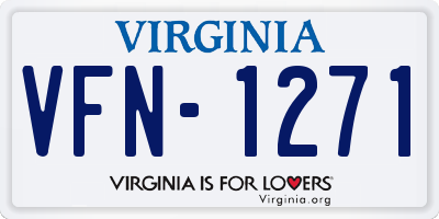 VA license plate VFN1271