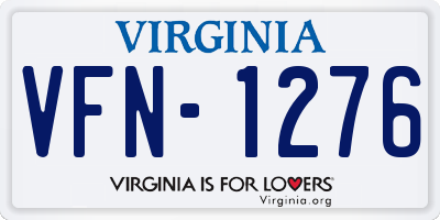 VA license plate VFN1276