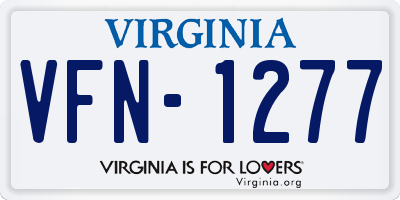 VA license plate VFN1277