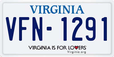 VA license plate VFN1291