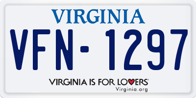 VA license plate VFN1297