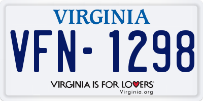 VA license plate VFN1298