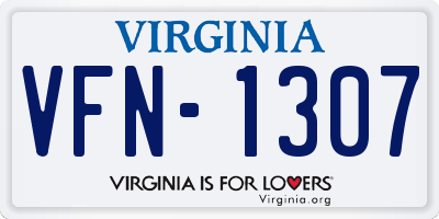 VA license plate VFN1307