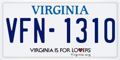 VA license plate VFN1310