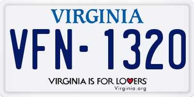 VA license plate VFN1320