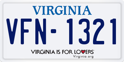 VA license plate VFN1321