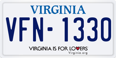 VA license plate VFN1330