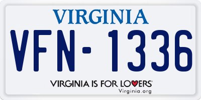 VA license plate VFN1336