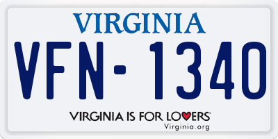 VA license plate VFN1340