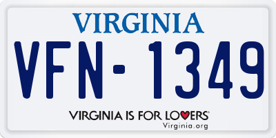 VA license plate VFN1349
