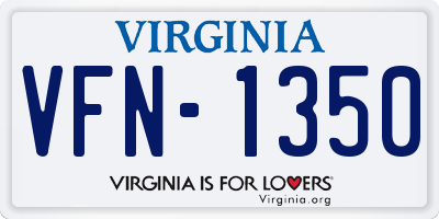 VA license plate VFN1350