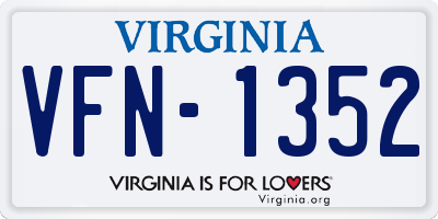 VA license plate VFN1352
