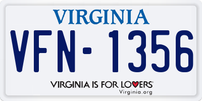 VA license plate VFN1356