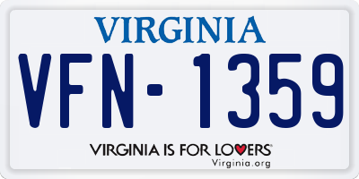 VA license plate VFN1359