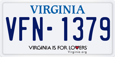 VA license plate VFN1379