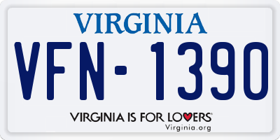 VA license plate VFN1390