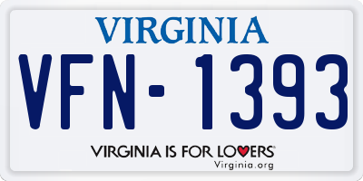 VA license plate VFN1393