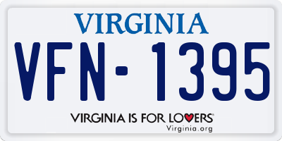 VA license plate VFN1395