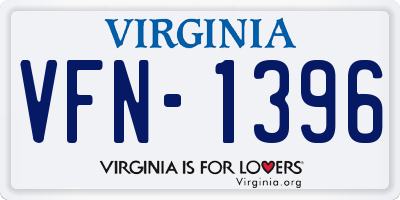 VA license plate VFN1396