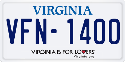 VA license plate VFN1400