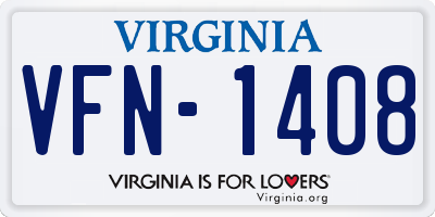VA license plate VFN1408