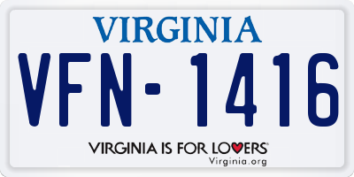 VA license plate VFN1416