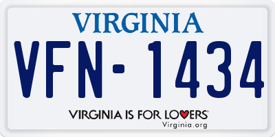 VA license plate VFN1434