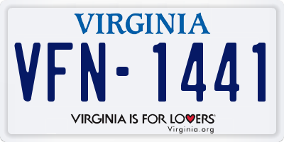VA license plate VFN1441