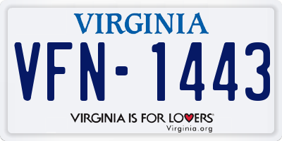 VA license plate VFN1443