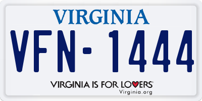 VA license plate VFN1444