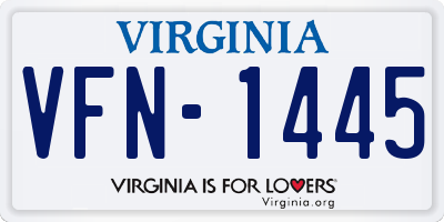 VA license plate VFN1445