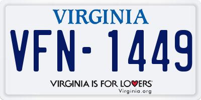 VA license plate VFN1449