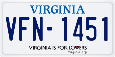 VA license plate VFN1451