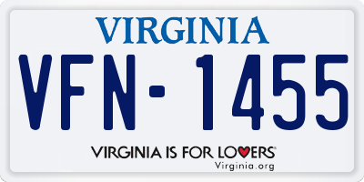 VA license plate VFN1455