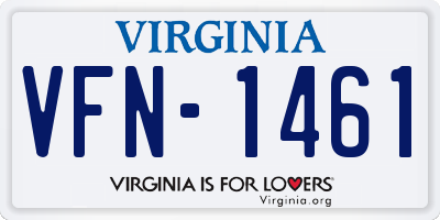 VA license plate VFN1461