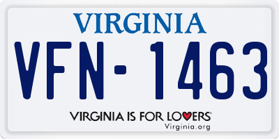 VA license plate VFN1463