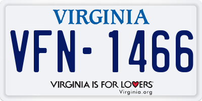 VA license plate VFN1466