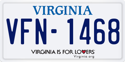 VA license plate VFN1468