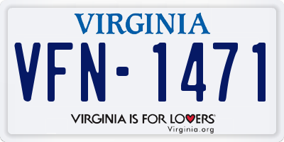 VA license plate VFN1471