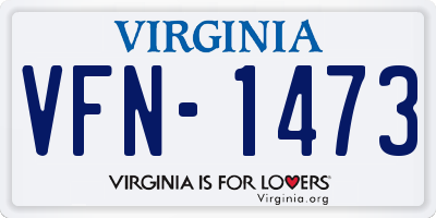 VA license plate VFN1473