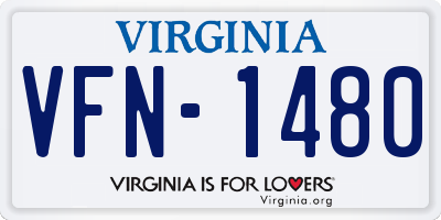 VA license plate VFN1480