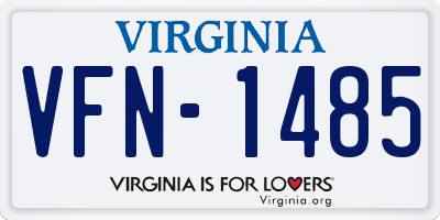 VA license plate VFN1485