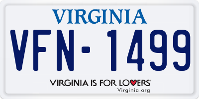 VA license plate VFN1499
